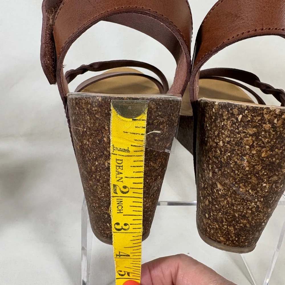 Blowfish Malibu Hazard Braid Brown Cork Wedge Platform Sandals Women's 7 - Picture 8 of 10